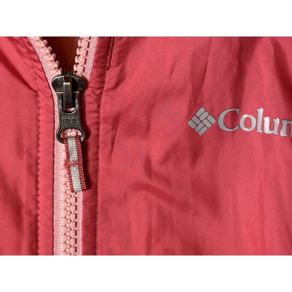 Columbia Jacket Girls 14 /16 Pink Windbreaker Colorblock PFG Vented Lightweight - Picture 3 of 9